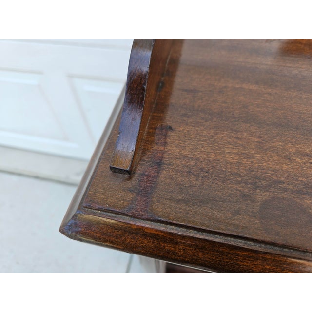 Brown Antique Wooden Open Bookcase - Adjustable Shelf For Sale - Image 8 of 18