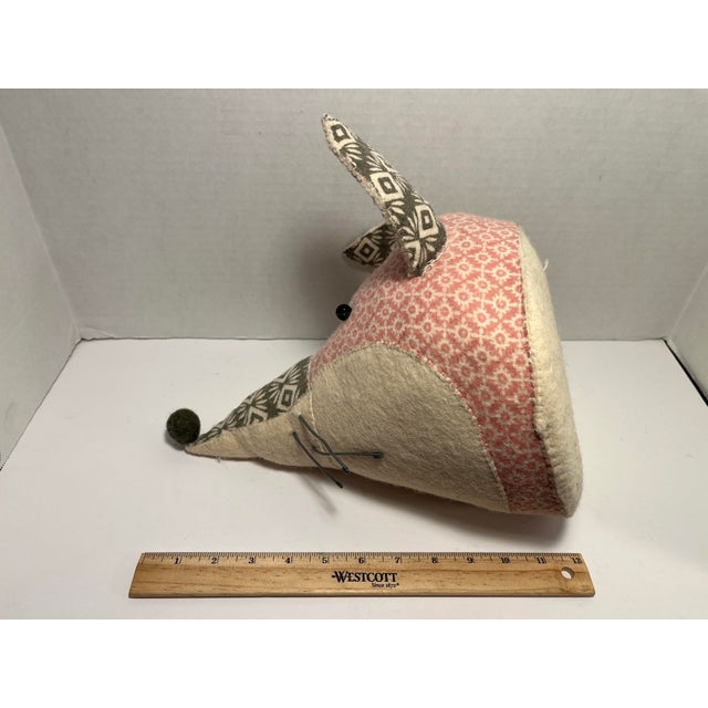 Fiona Walker Organic Felt Bear & Fox Animal Heads Wall Art- Set of 2 For Sale - Image 4 of 9