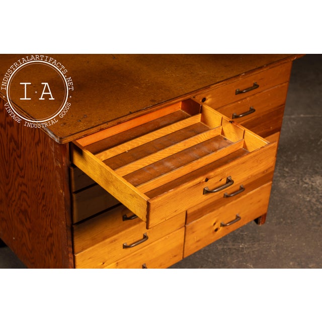 Mid-Century 12-Drawer Drafting & Parts Cabinet For Sale - Image 9 of 14