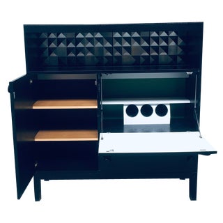 Brutalist Black Ebonized Dry Bar Cabinet, Belgium, 1970s For Sale
