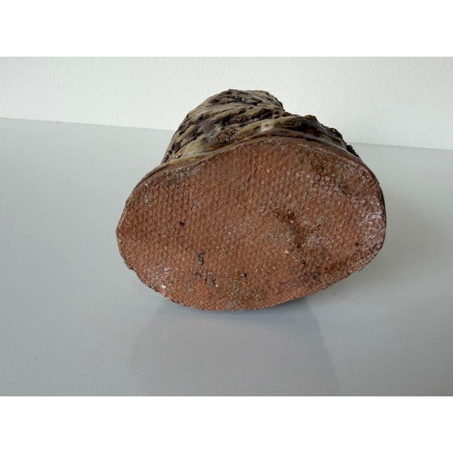 1980’s Vintage Organic Studio Pottery Sculptural Brutalist Texture Vase, Unsigned For Sale - Image 10 of 10