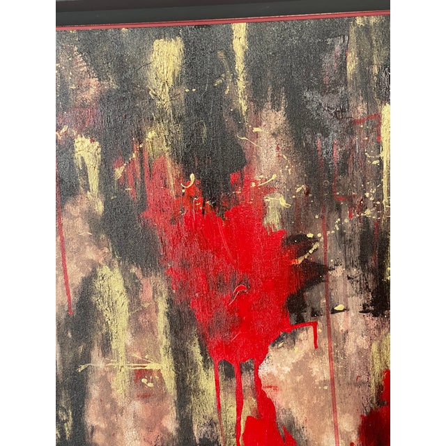 Dark Abstract Oil on Canvas Painting Norma Smith For Sale - Image 9 of 10