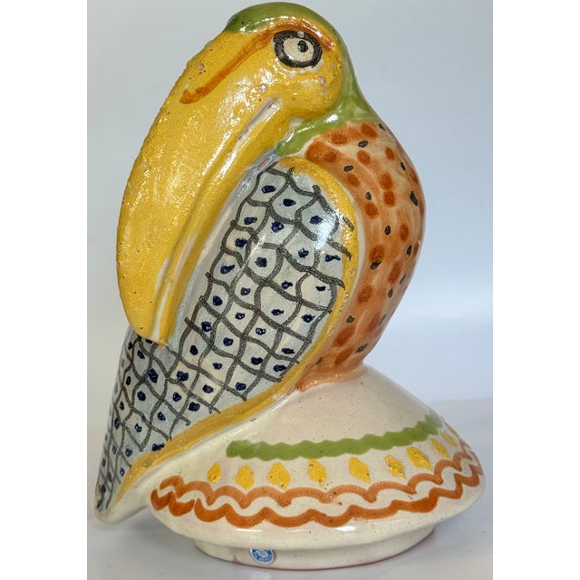Made in Mexico Hand Painted and Glazed Terra Cotta Tucan Figure For Sale - Image 15 of 15