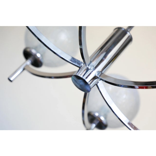Vintage German Chrome and Glass Chandelier, 1970s For Sale - Image 11 of 13