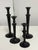 Design Plus Gallery presents a Set of Four Seville Hammered Metal Candle Holders from Pottery Barn. This coordinated set...