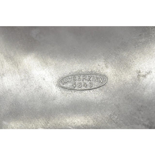 Antique Kayserzinn 4640 German Art Nouveau Pewter Metal Serving Platter W Birds For Sale - Image 18 of 18