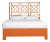 Lattice Back Platform Bed Queen, Citrus Orange For Sale