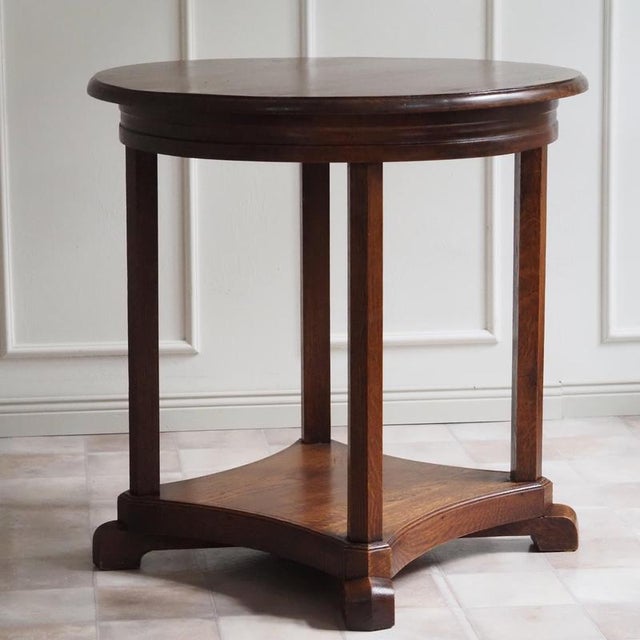 Art Deco Oak Side Table, 1920 For Sale - Image 6 of 7