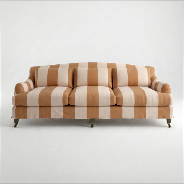 Sophie Conran Felix 4 Seater Sofa in Caramel Wide Stripes For Sale - Image 4 of 4
