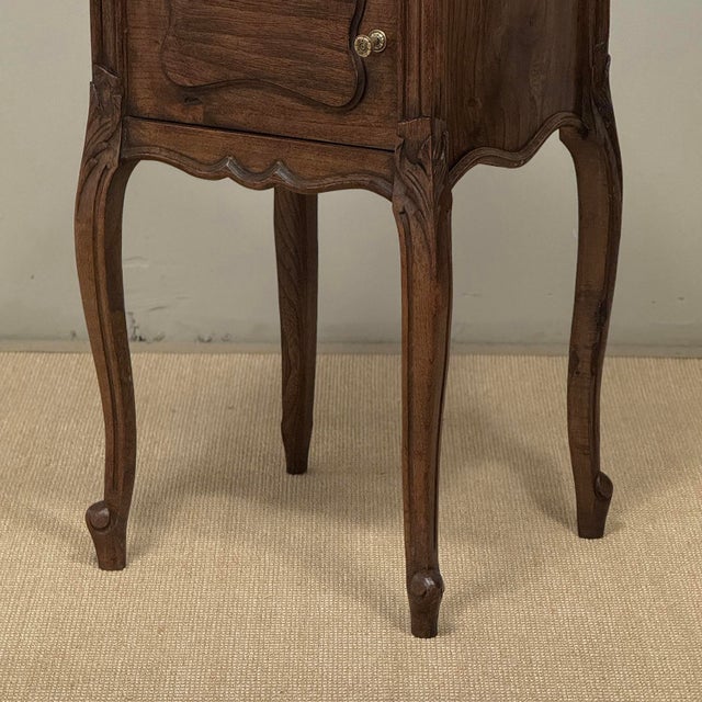 Pair of Antique French Louis XV Oak Nightstands With Carrara Marble For Sale - Image 12 of 18