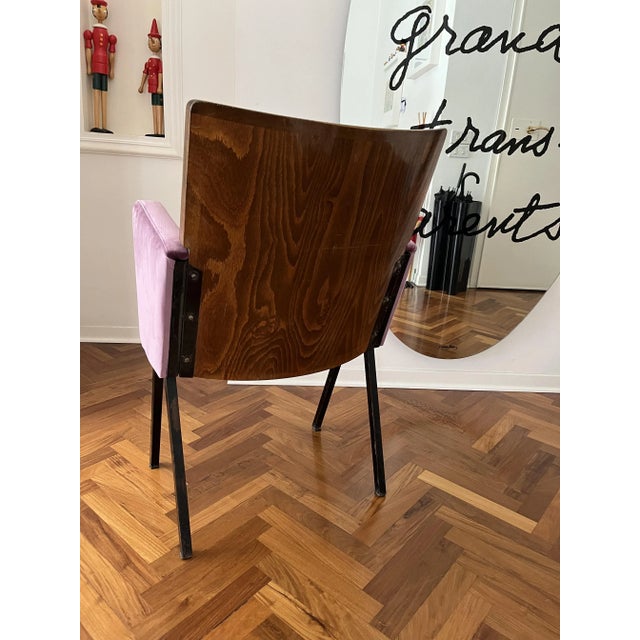 Metal Mid- Century Theatre Armchair, 1950s For Sale - Image 7 of 8