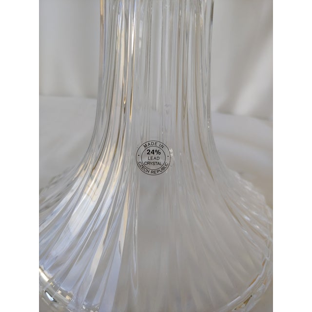 Vintage Towle Silversmith Czech 24 Lead Crystal Centerpiece Pedestal