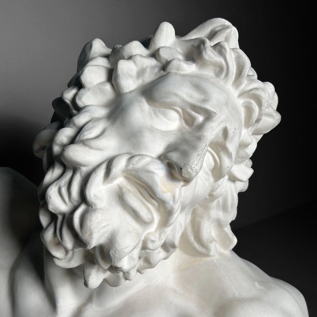 This impressive plaster bust depicts Laocoön, the Trojan priest from Greek mythology, renowned for his dramatic struggle...