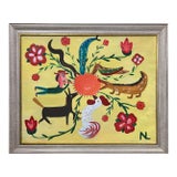 New Orleans Louisiana Painted Giclee "Chlorophyll" Sun, Man, Animal Portrait Limited Edition Painted Canvas Giclee Reproduction, Framed For Sale