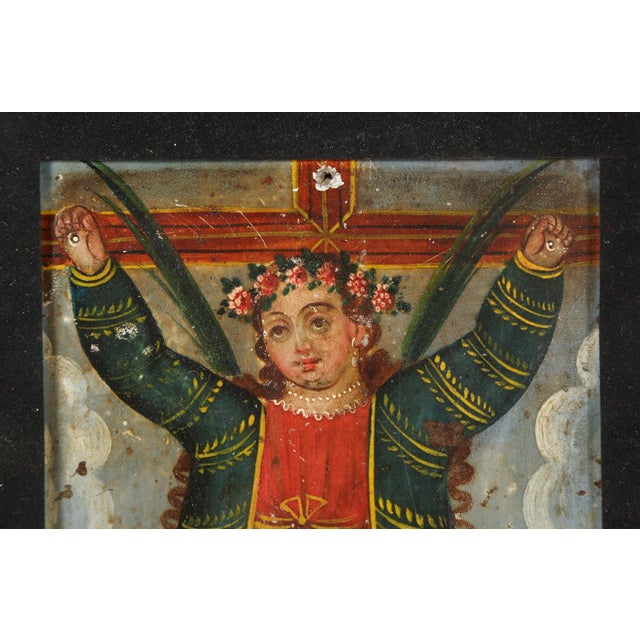 Mexican Santa De Liberata, Oil on Tin, 19th Century For Sale - Image 3 of 7