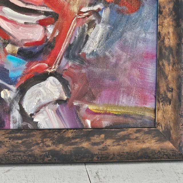 Sarah Vaughan Framed Modernist Painting by Bruni Sablan For Sale - Image 4 of 9