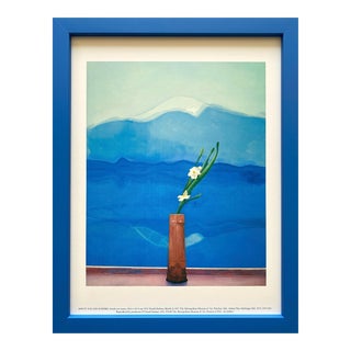 David Hockney Vintage 1996 Metropolitan Museum of Art Framed Lithograph Print " Mount Fuji and Flowers " 1972 For Sale