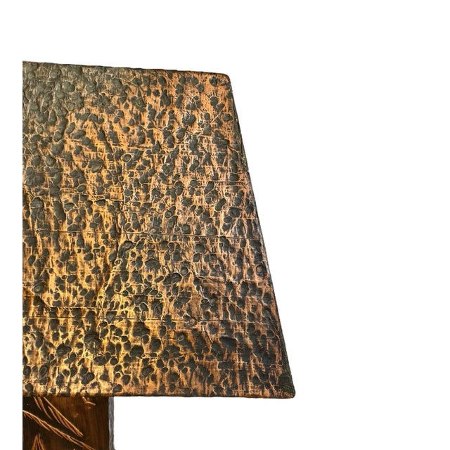 1940s 1940s Copper Clad Lamp and Shade For Sale - Image 5 of 5