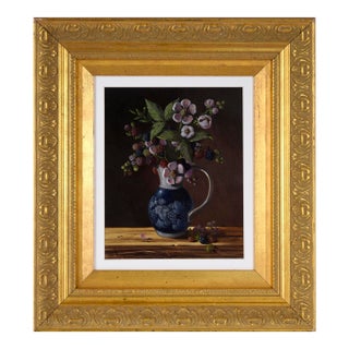 "Blackberries Are Red When They Are Green" - Trompe l'Oeil Still Life by Alexis Pencovic For Sale