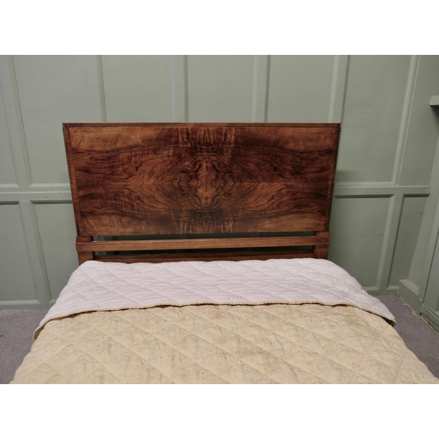Art Deco Bur Walnut Double Bed, 1920 For Sale - Image 3 of 8