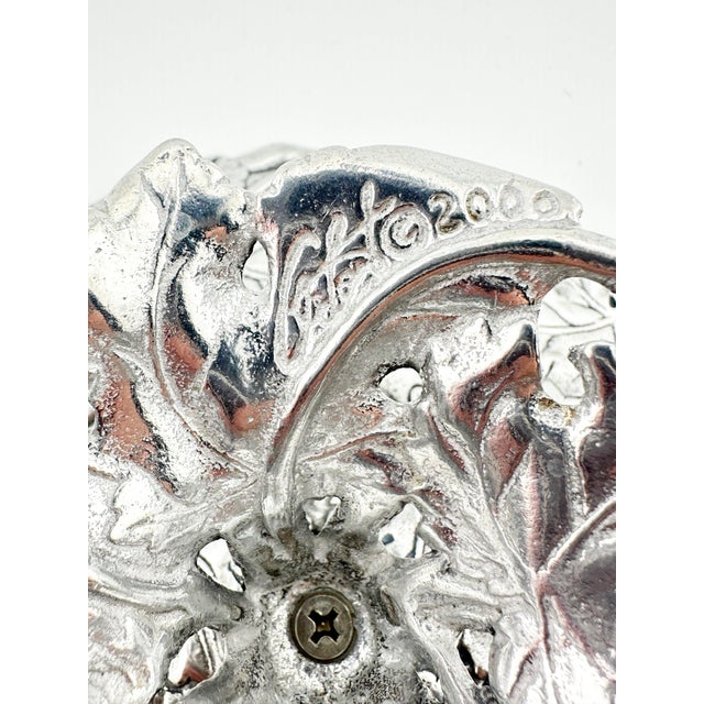 Metal Late 20th Century Arthur Court Grape Leaves Cake Stand For Sale - Image 7 of 7