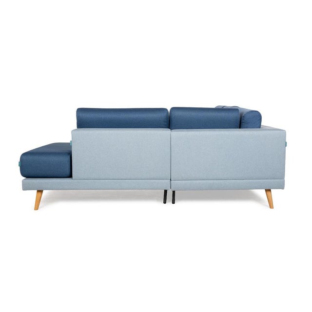 Tyme Fabric & Wood Corner Sofa in Blue from MYCS For Sale - Image 13 of 14