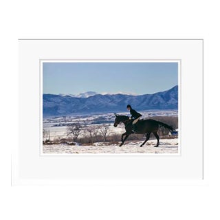 Toni Frissell 'A Horse Ride in the Snow' Archival Pigment Print Framed in White For Sale