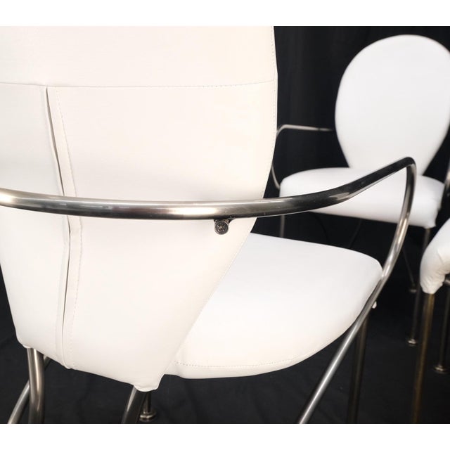 Mid-Century Modern Dining Chairs DIA White Upholstery - Set of 4 For Sale - Image 6 of 12
