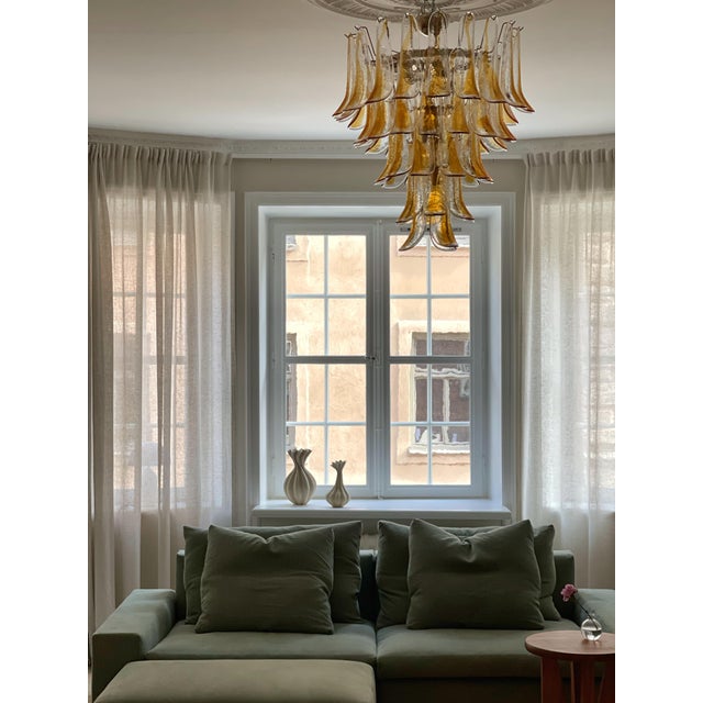 Sand and Amber Murano Glass Chandeliers, Set of 2 For Sale - Image 5 of 9