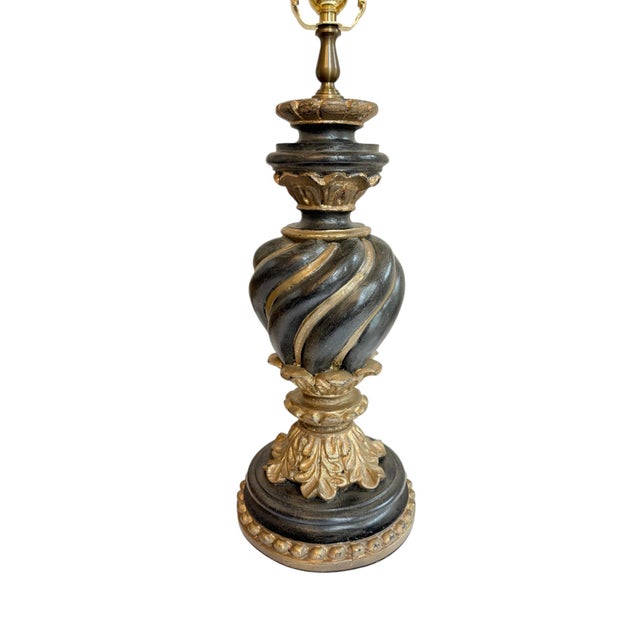 Early 21st Century Chelsea House Spiral Black and Gold Lamp For Sale - Image 5 of 15