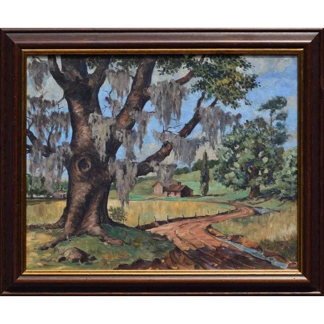 Joseph Yeager Farmhouse Road Landscape Circa 1940-1960 For Sale In Monterey, CA - Image 6 of 6