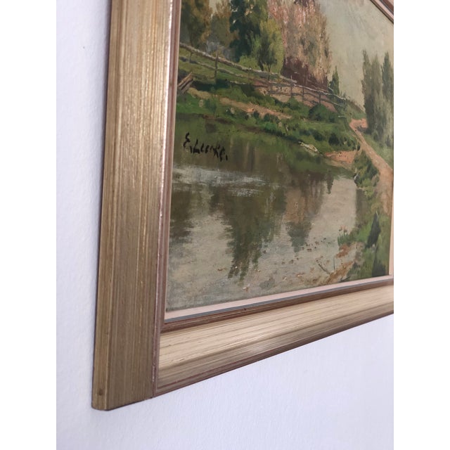 Antique Original Landscape Oil Painting: Countryside Cottage Art For Sale - Image 4 of 12