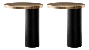 Black and Satin Gold Cylinda Table Lamps by Angeletti & Ruzza for Oluce, Set of 2