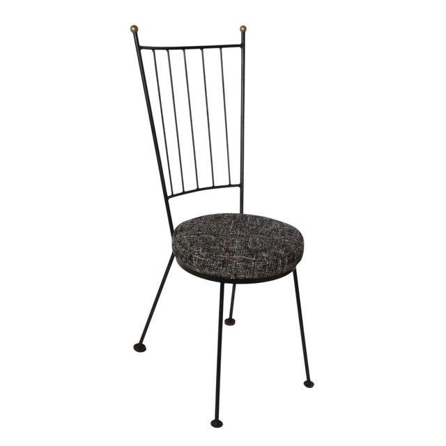 Pr. Mid Century Wrought Iron Side Chairs After Mathieu Mategot C. 1950's For Sale - Image 9 of 16