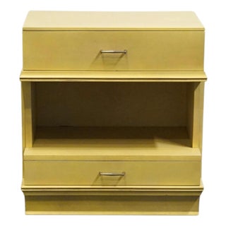 Late 20th Century Link Taylor Yellow Cream MCM Mid Century Modern 22" Two Drawer Open Cabinet Nightstand 3014 For Sale