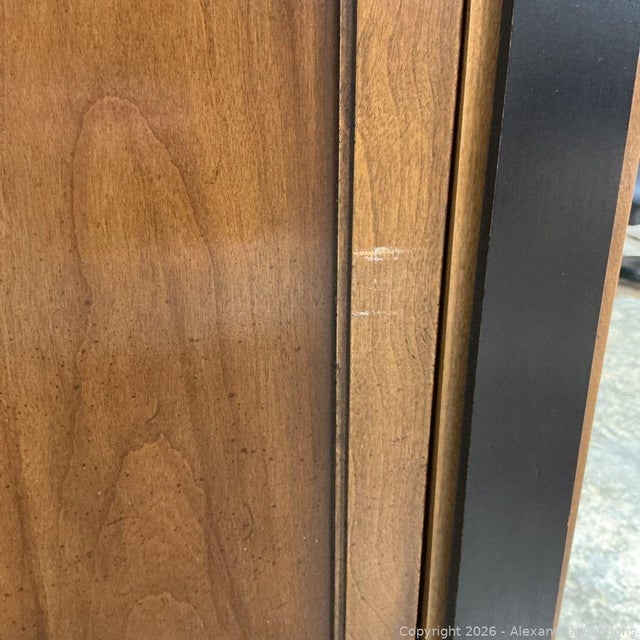1970s Drexel Flip Down Walnut Secretary Desk For Sale - Image 11 of 13