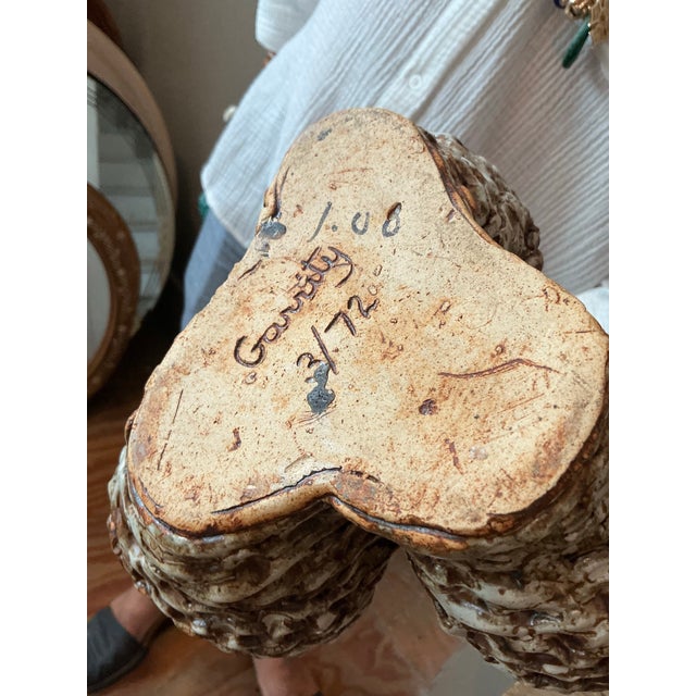 Vintage Boho Original Studio Pottery Barnacle Vase For Sale - Image 10 of 12