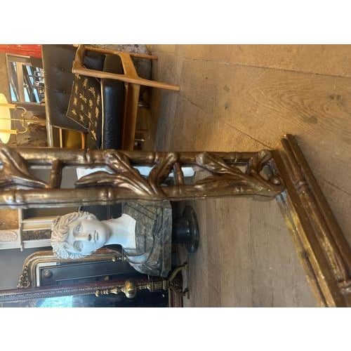 Vintage French Gold Giltwood and Faux Bamboo Mirror, 1920s For Sale - Image 3 of 10