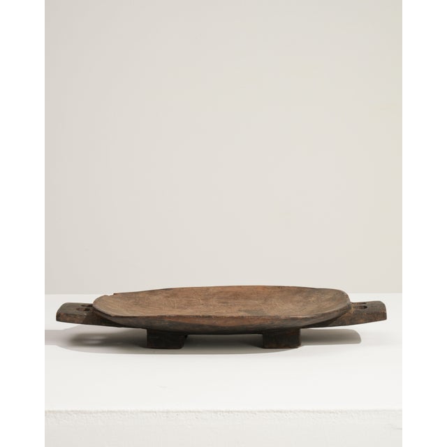 Mid 20th Century Mali Brutalist Brown Wood Platter For Sale - Image 10 of 18