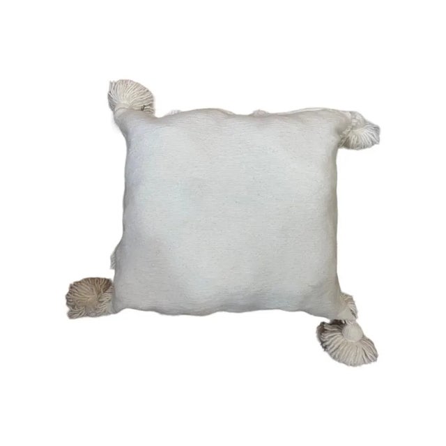 Hand-woven Moroccan wool pillows from natural white non-colored wool A beautiful pillow gives aesthetics to the place...