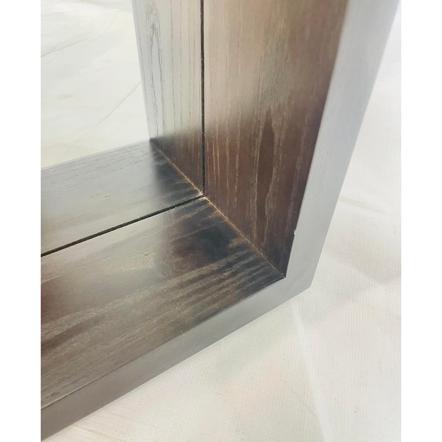 Brown Large Rectangular Floor Mirror in Dark-Stained Wood For Sale - Image 8 of 14