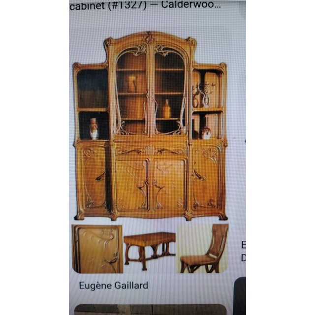 1890s Rare Art Nouveau Eugene Gaillard Maison Bing Oak Hutch Sideboard Signed For Sale - Image 17 of 18
