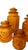 1960s Mid-Century Modern Le Smith Moon & Star Amber Glass Cannister Graduated in Size Cottage - Set of 4 For Sale - Image 12 of 12