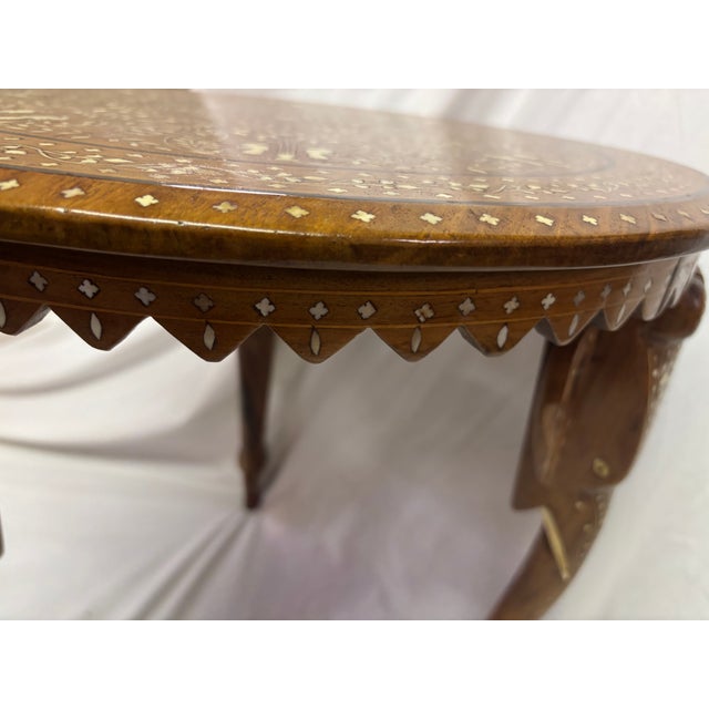 Auburn Anglo-Indian Inlaid Elephant Table For Sale - Image 8 of 11