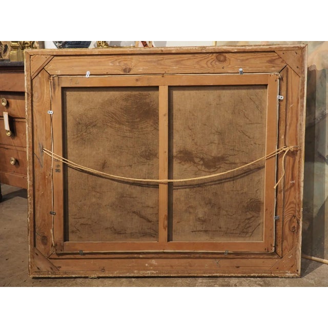 Signed by the artist in the lower left corner (“Lecler”), this oil on canvas painting is entitled In the Sheepfold. A...