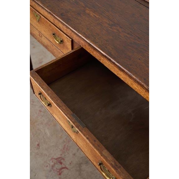 19th Century English Oak 3-Drawer Dresser Base / Server For Sale - Image 9 of 10