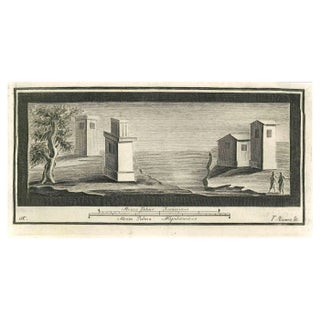 Francisco Alvarez, Roman Temple Fresco, Etching, 18th Century For Sale