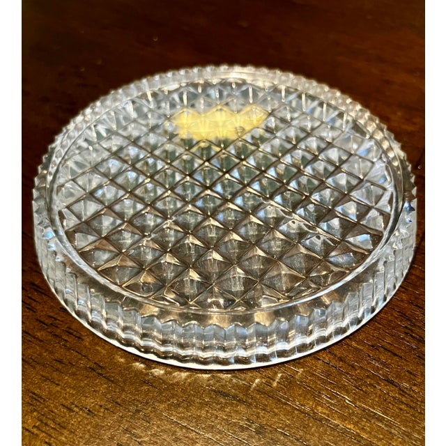 Vintage West German Lead Crystal Coaster Set in Metal Rack For Sale - Image 9 of 15