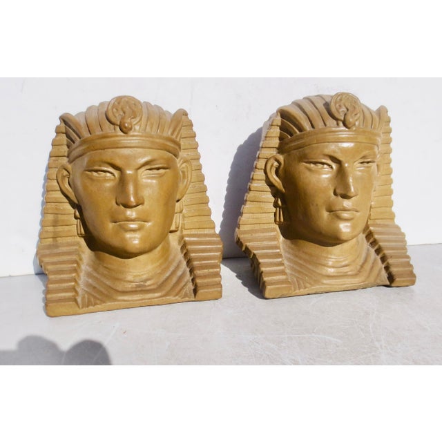 Traditional Vintage Egyptian Revival Pharaoh Bookends - A Pair of 2 For Sale - Image 3 of 7
