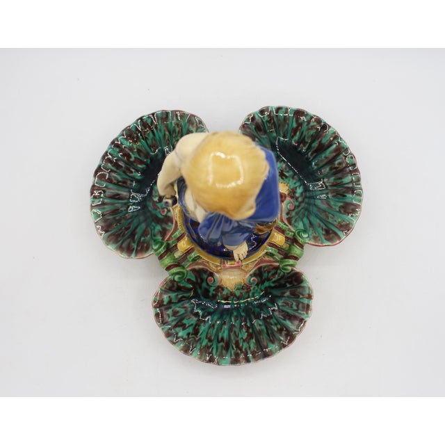 19th Century Circa 1861 English Majolica Centerpiece Sweetmeat Server by Minton For Sale - Image 5 of 10
